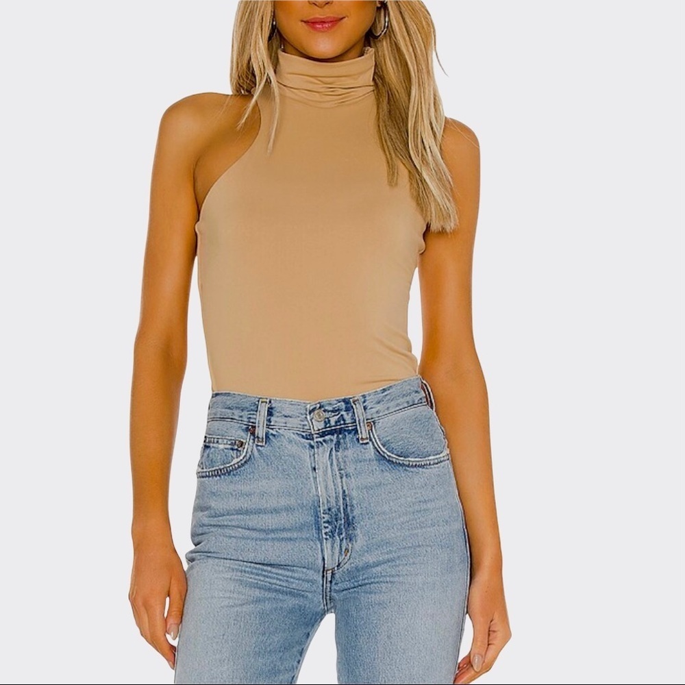 Susana Monaco Racer Sleeveless Funnel Neck Turtleneck Tank Top fall Flax